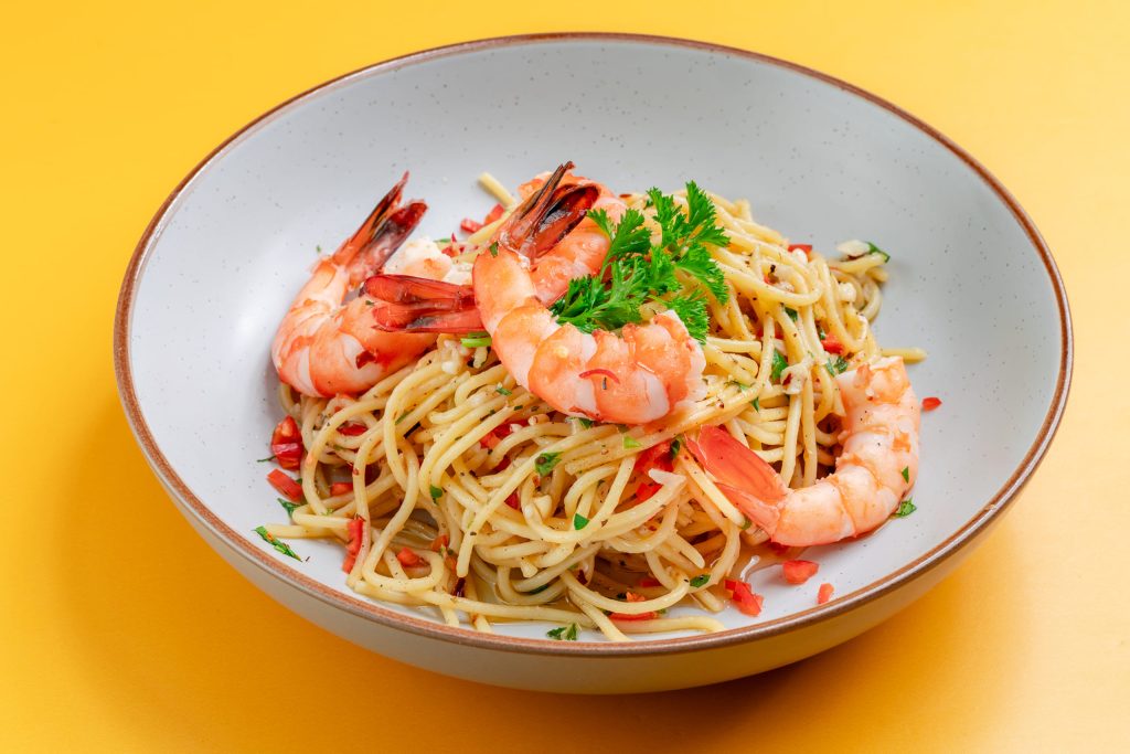 Peeled Prawn Aglio Olio